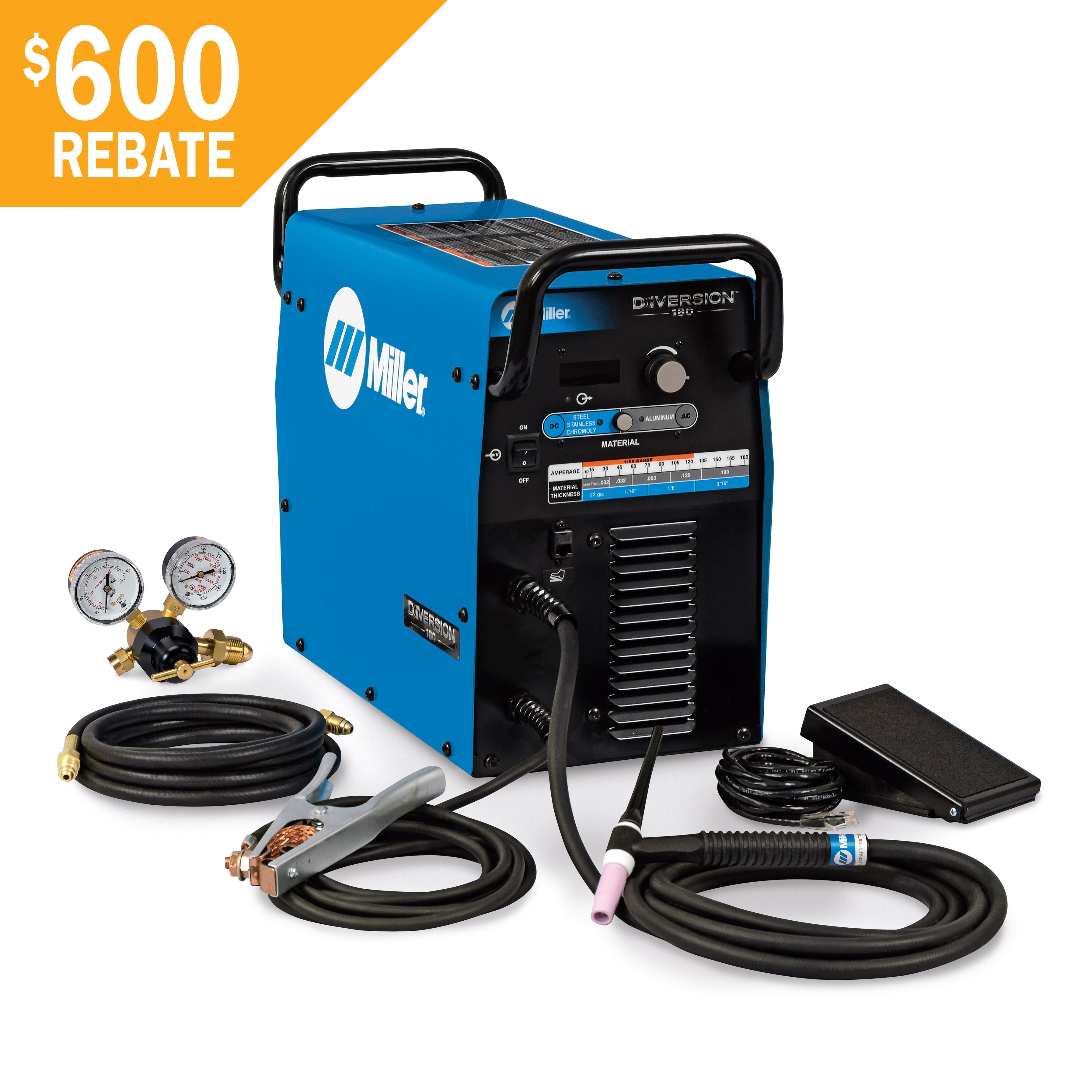 Miller Diversion 180 AC/DC TIG Welder Complete (907627)