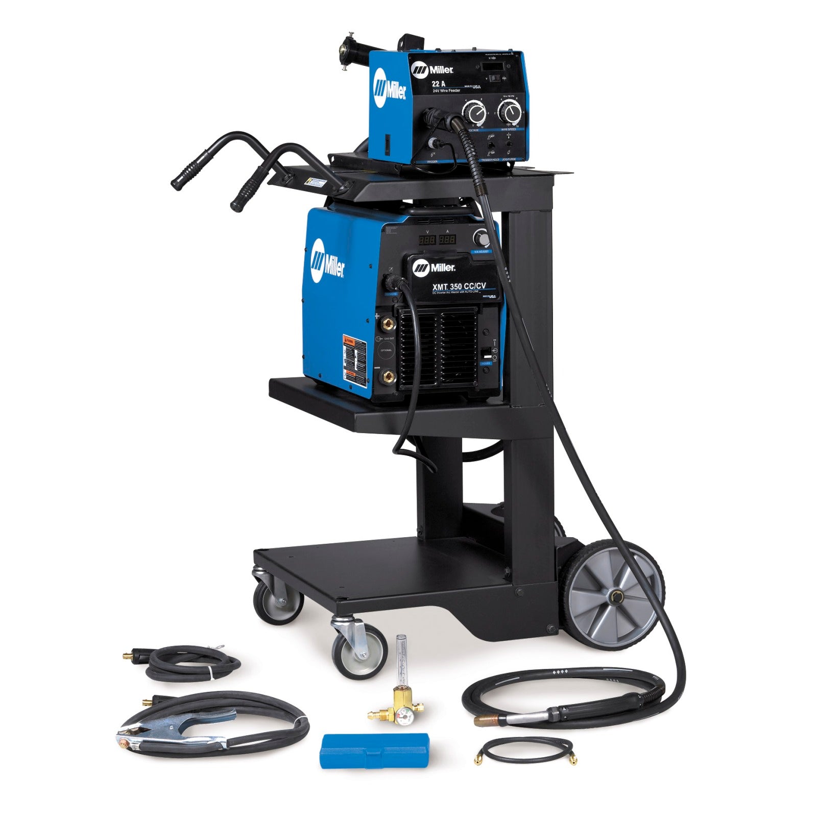 Miller XMT 350 CC/CV Multiprocess Welder with Feeder, Accessory Package, and Cart (951786)