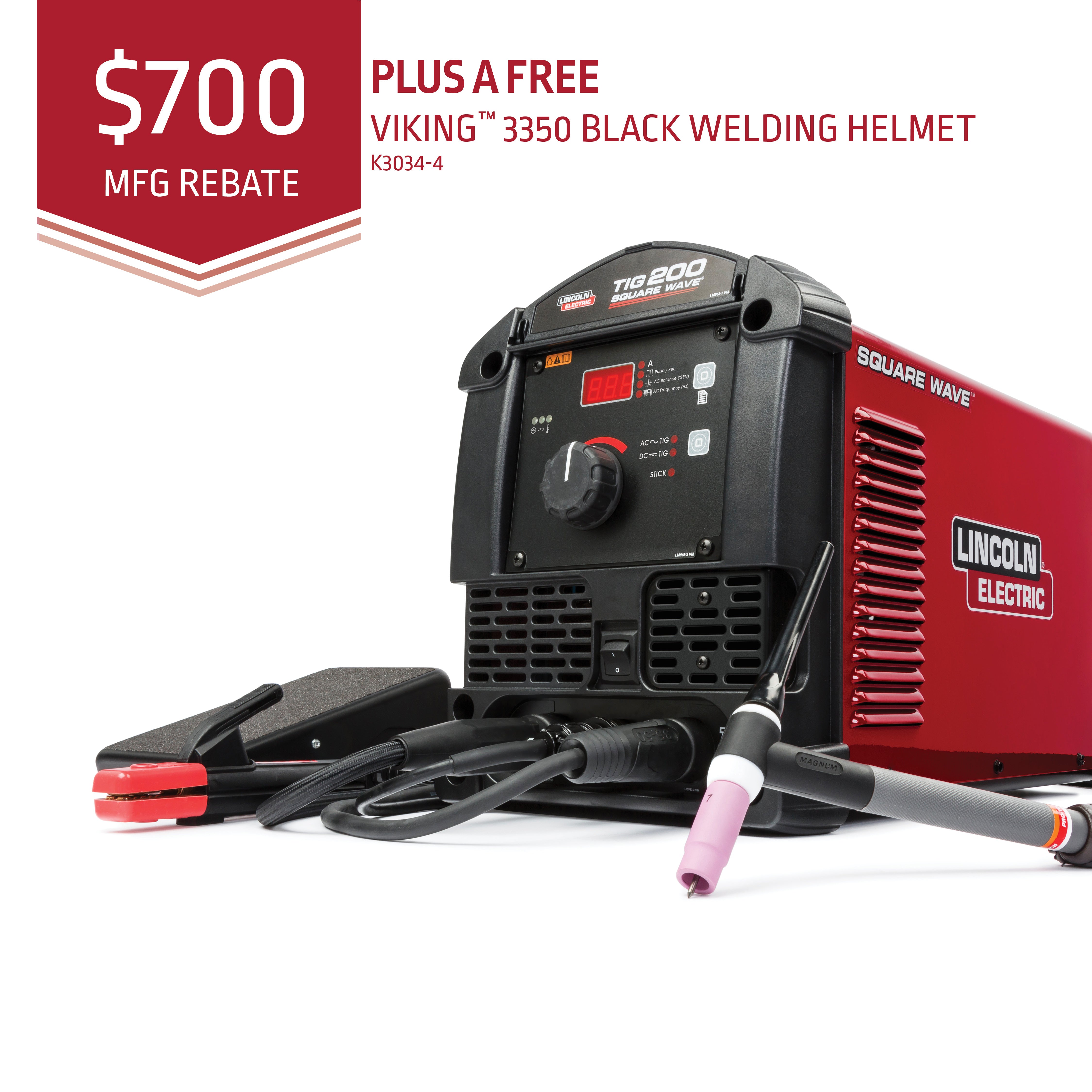 Lincoln Square Wave TIG 200 Welder (K5126-1)