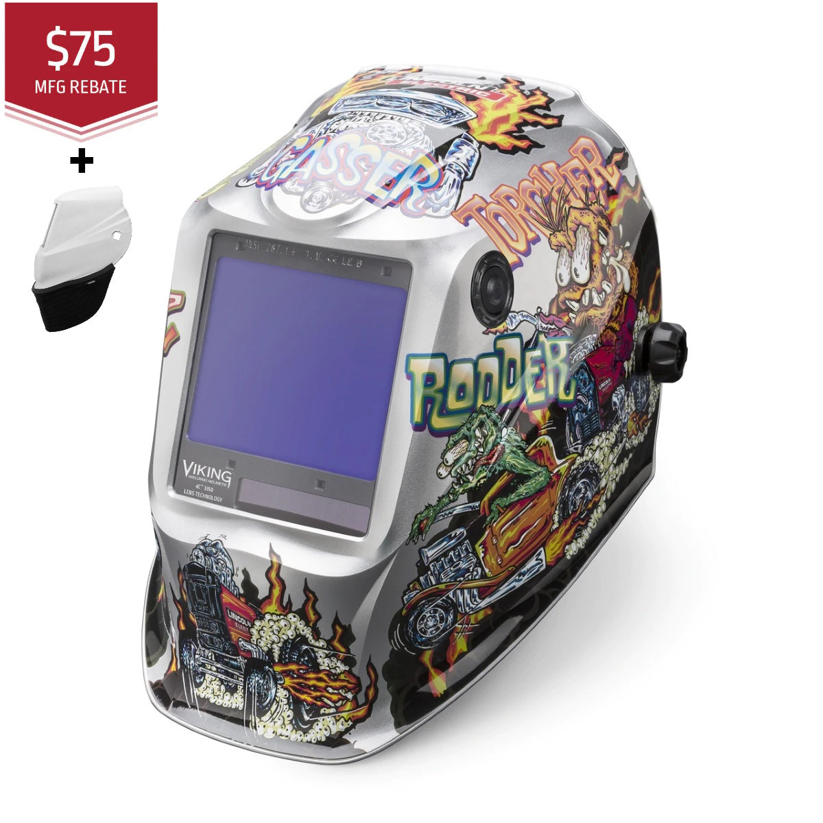 Lincoln Viking 3350 Series Hot Rodders Auto Darkening Welding Helmet (K4440-4)