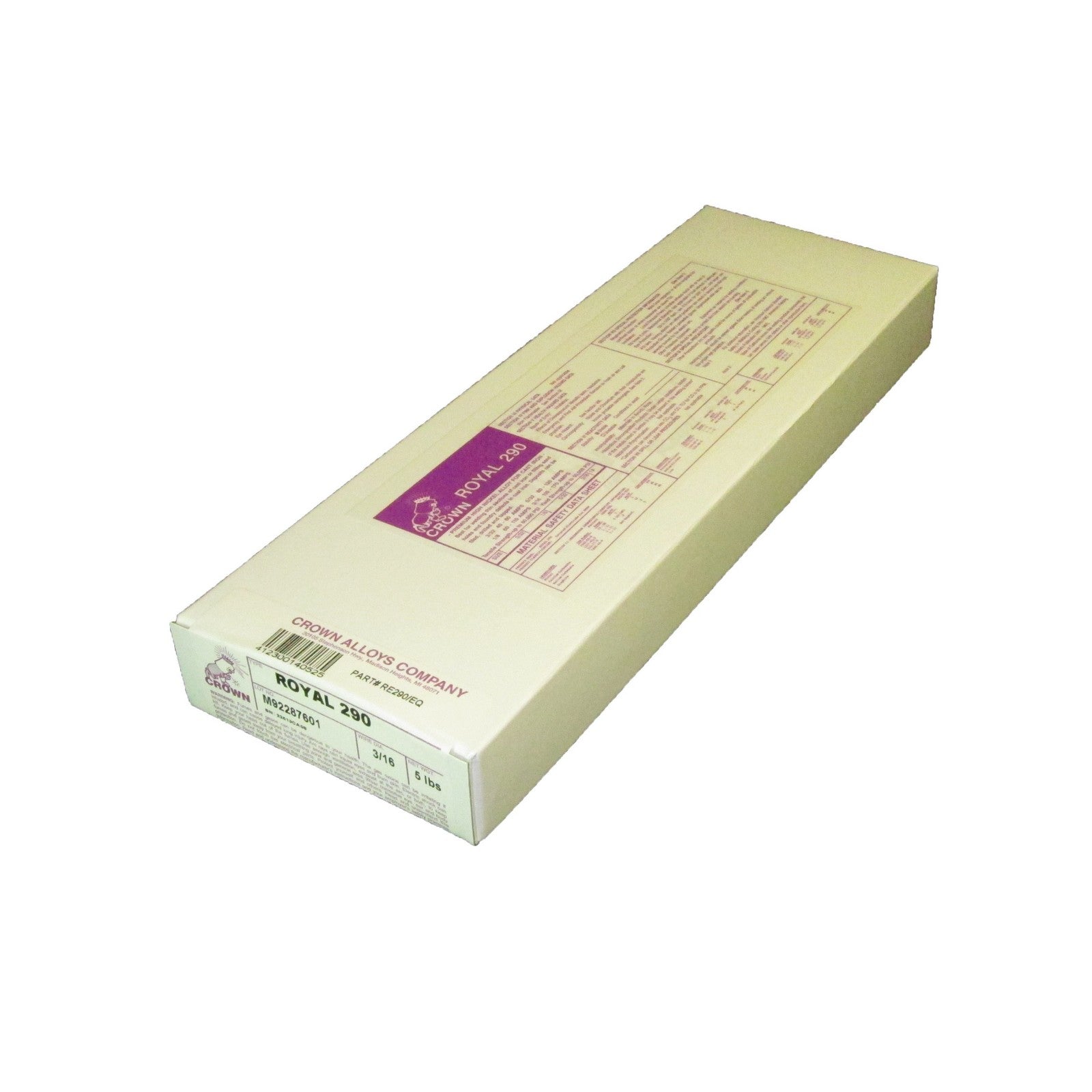 Crown Alloy 3/16 ROYAL 290 Premium High Nickel ELECTRODE 5 lb BOX (RE290/EQ)