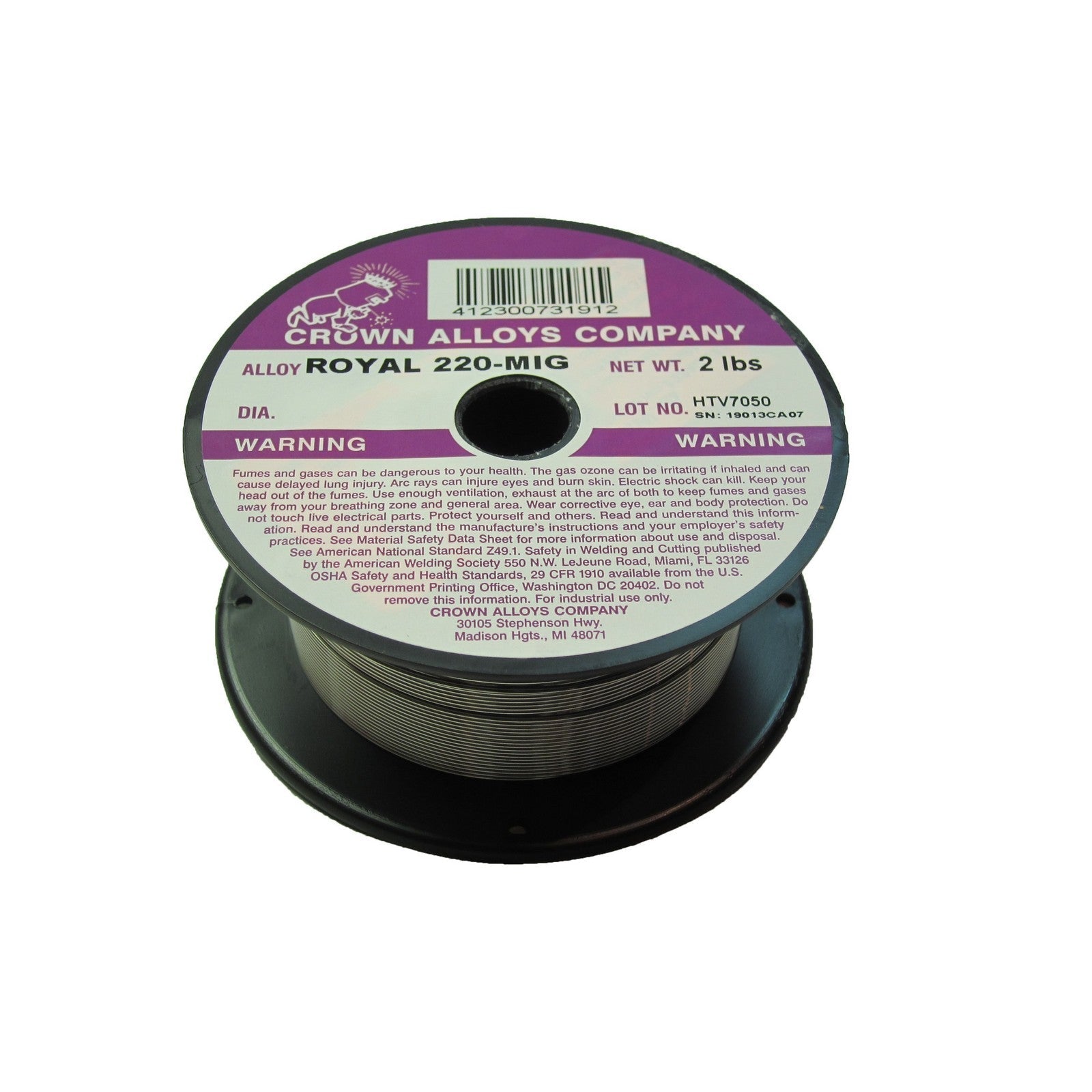 Crown Alloy .035 x 2# ROYAL 220-MIG Super Alloy for All Steels MIG 2 lb SPOOL (RS220/1F)