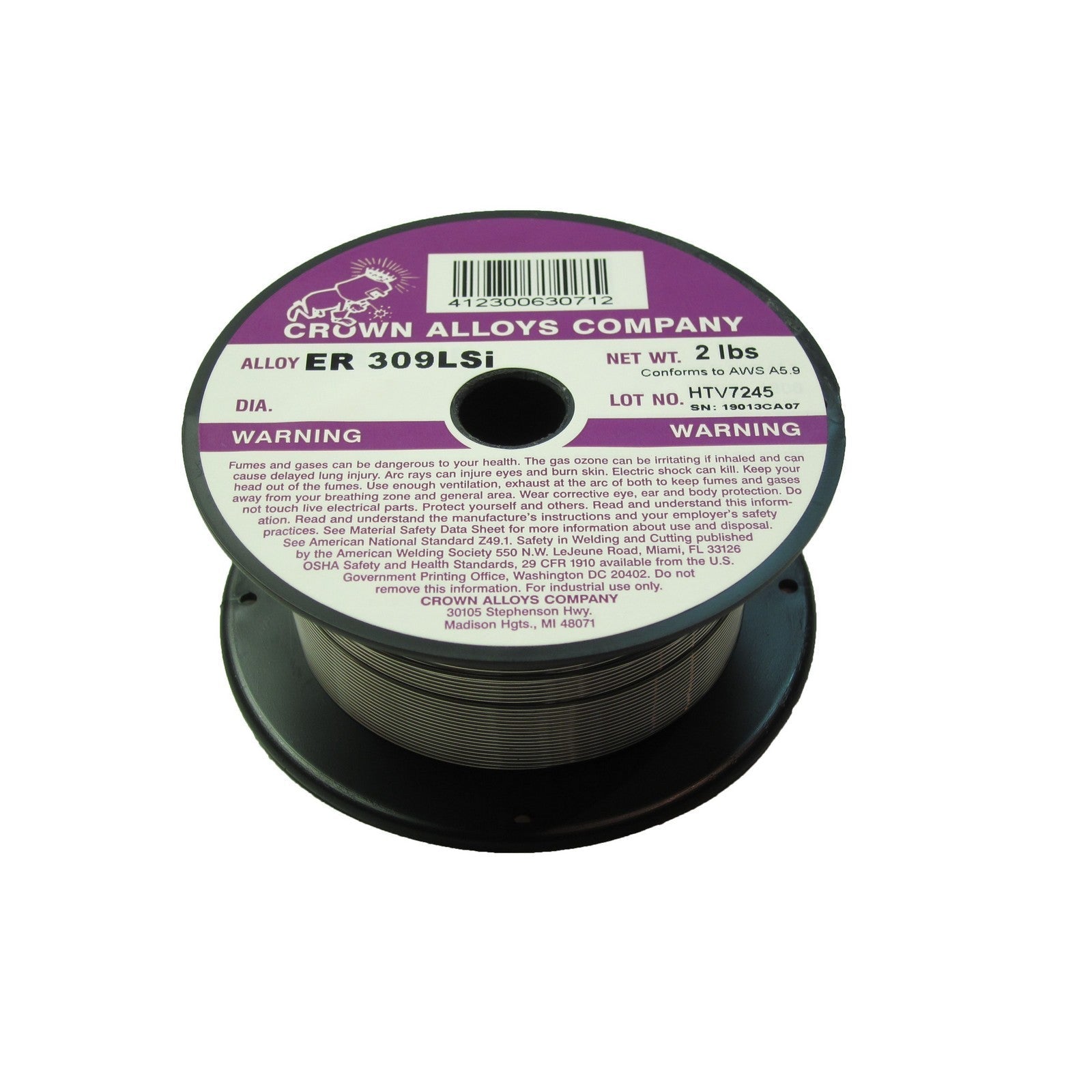 Crown Alloy 1/16 x 2# ER 309LSI Stainless Steel MIG 2 lb SPOOL (SS309/1ZL)