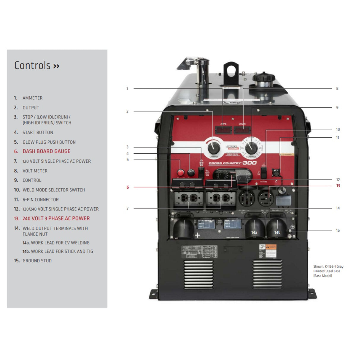 Lincoln Cross Country 300 Kubota CC/CV Welder Generator (K4166-1)