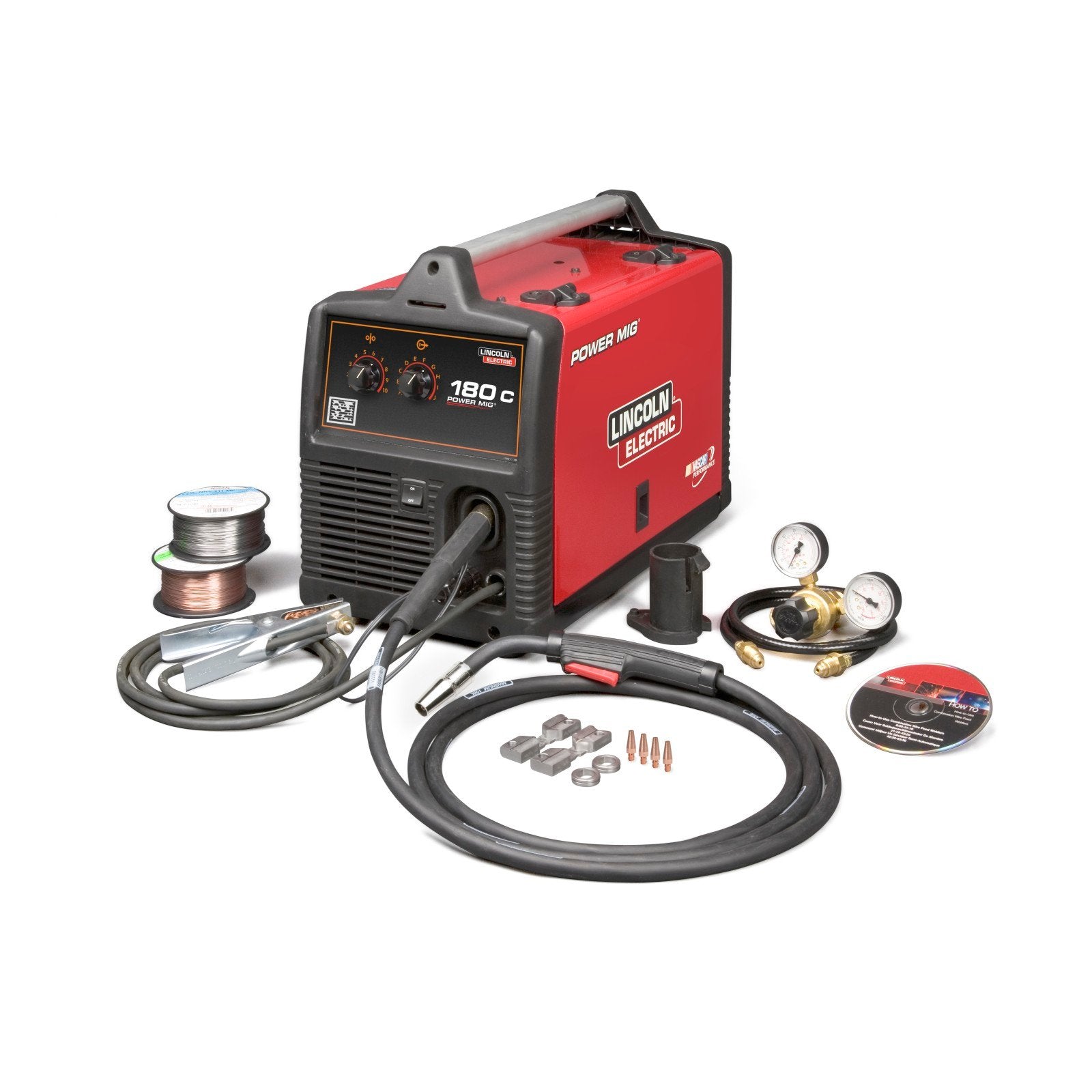 Lincoln Power MIG 180C MIG Welder Pkg. with Deluxe Cart K520 And Spool Gun (K2473-2)