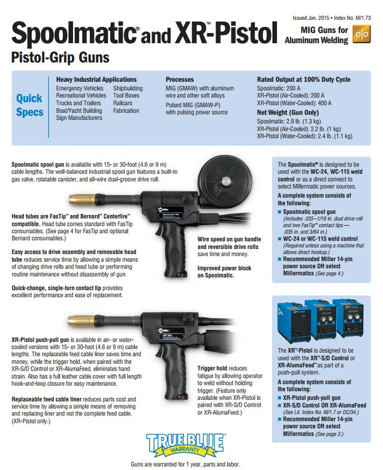 Miller Spoolmatic Pro-15A MIG Spool Gun (301147)