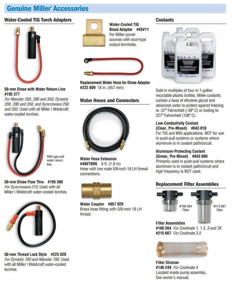 Miller Coolmate 1.3 115V TIG Cooler w/Quick Disconnect (301617)